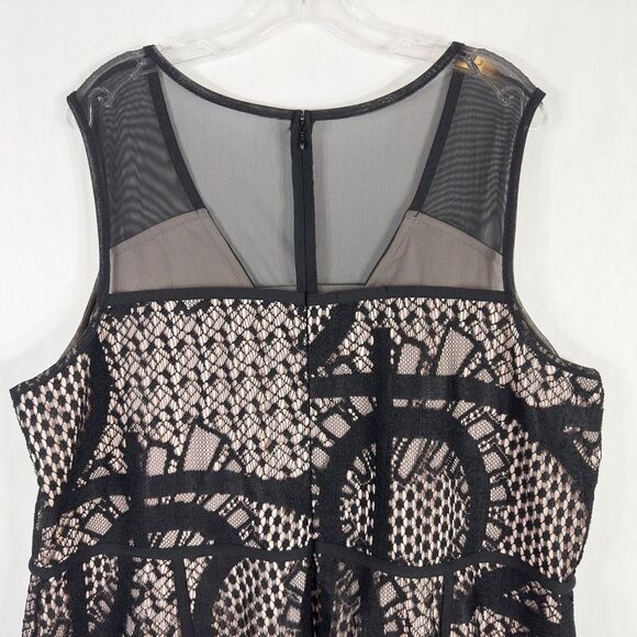 Metaphor Plus Size 24W Dress Black Sheath Silhouette Illusion Knee Length 210 - Picture 5 of 9